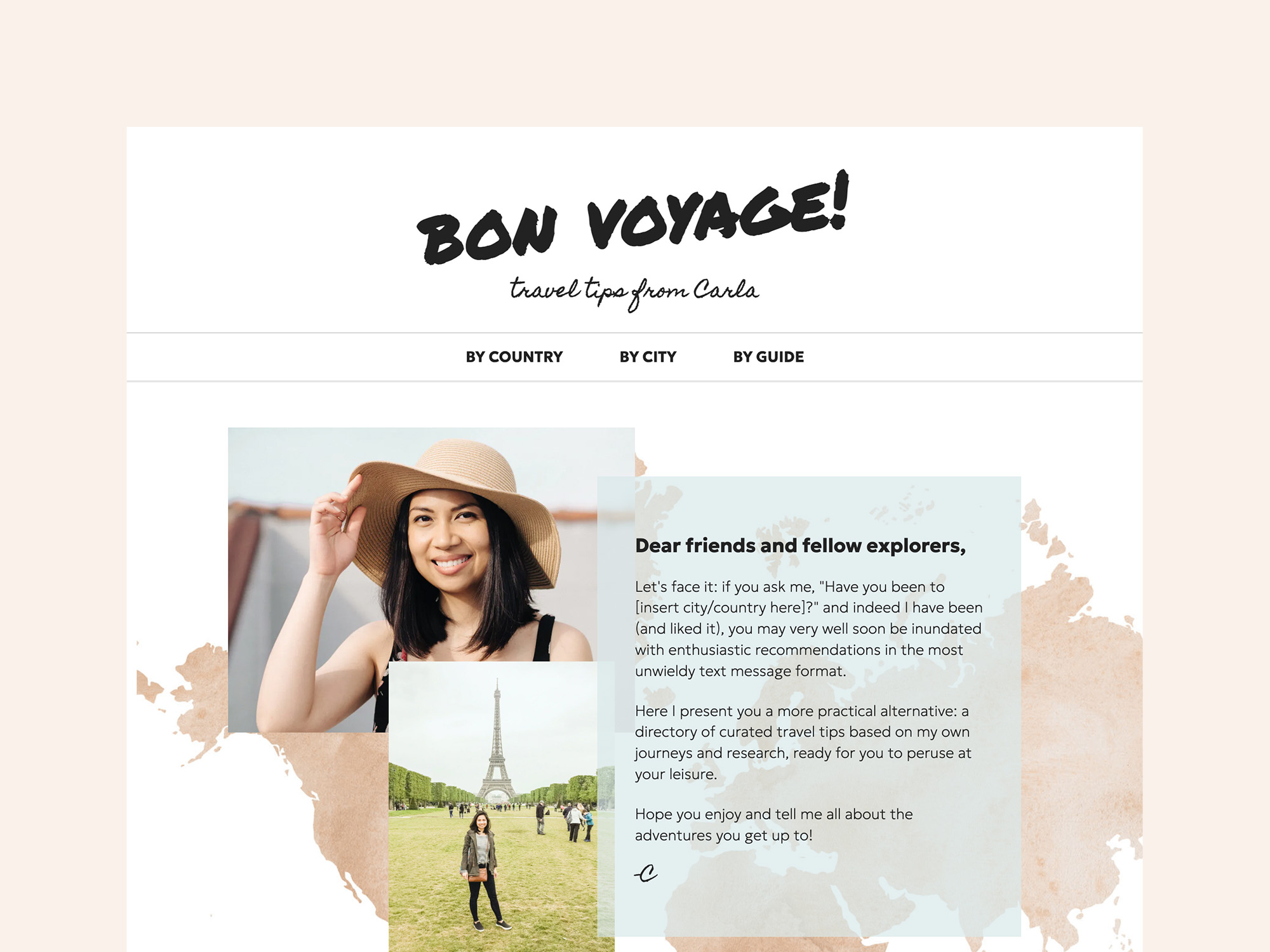 Carla Gabriel | Portfolio | Website Design & Development | Bon Voyage