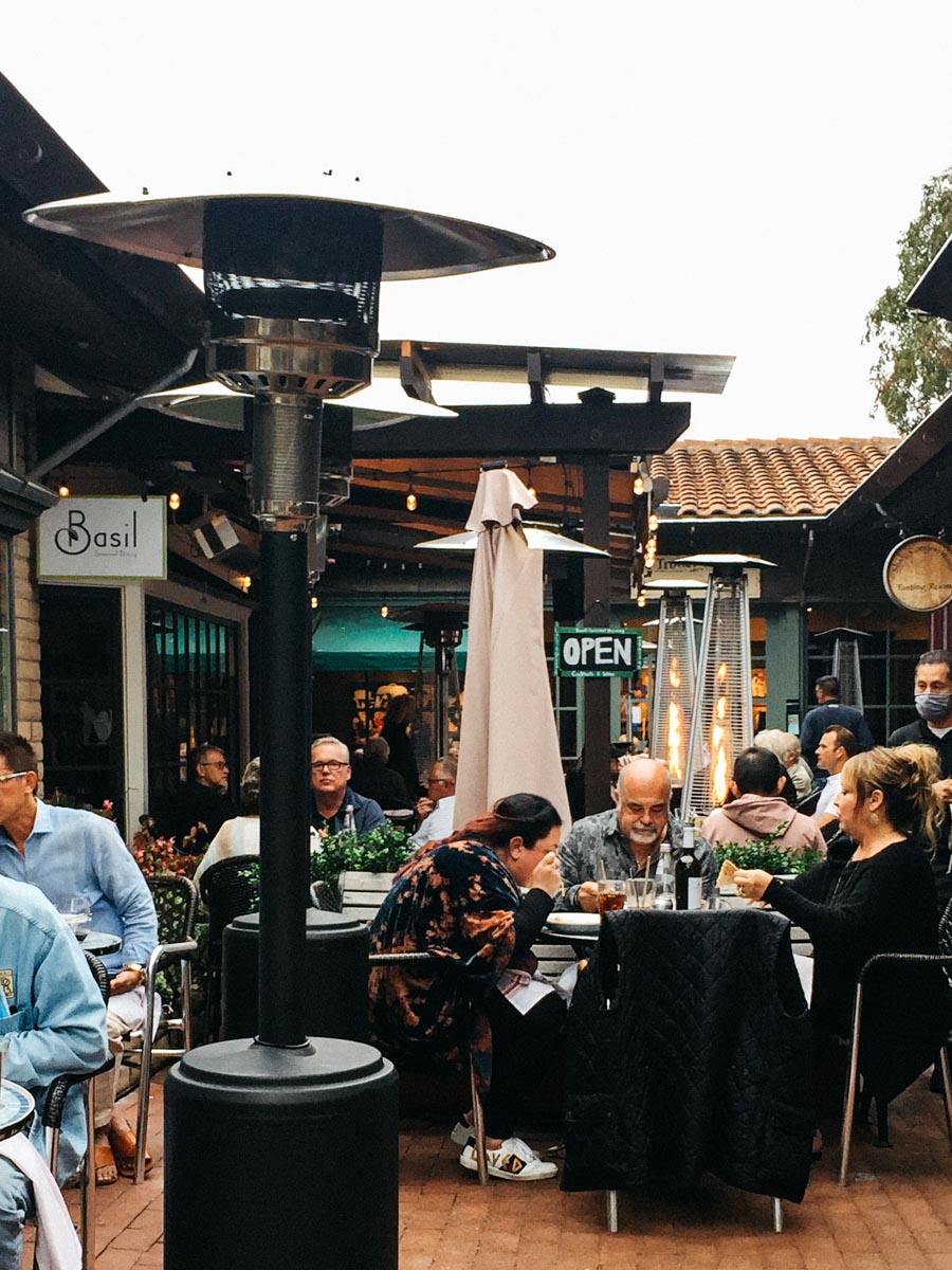 Patio dining at Basil Seasonal Dining Restaurant | Carmel, California | Carla Gabriel Garcia